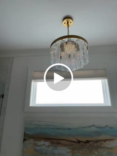 Customer video review of Tiered Hammered Water Glass Round Semi Flush Mount