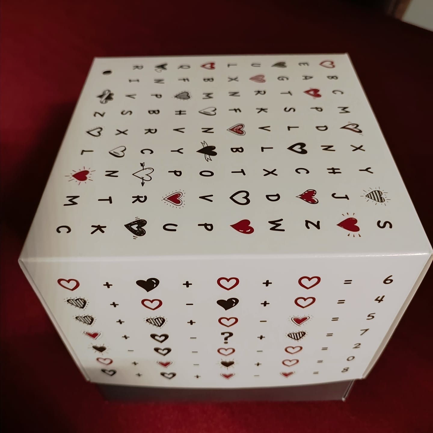 Customer photo review of Rätselgeschenkbox Herzen weiß, verschiedene Größen