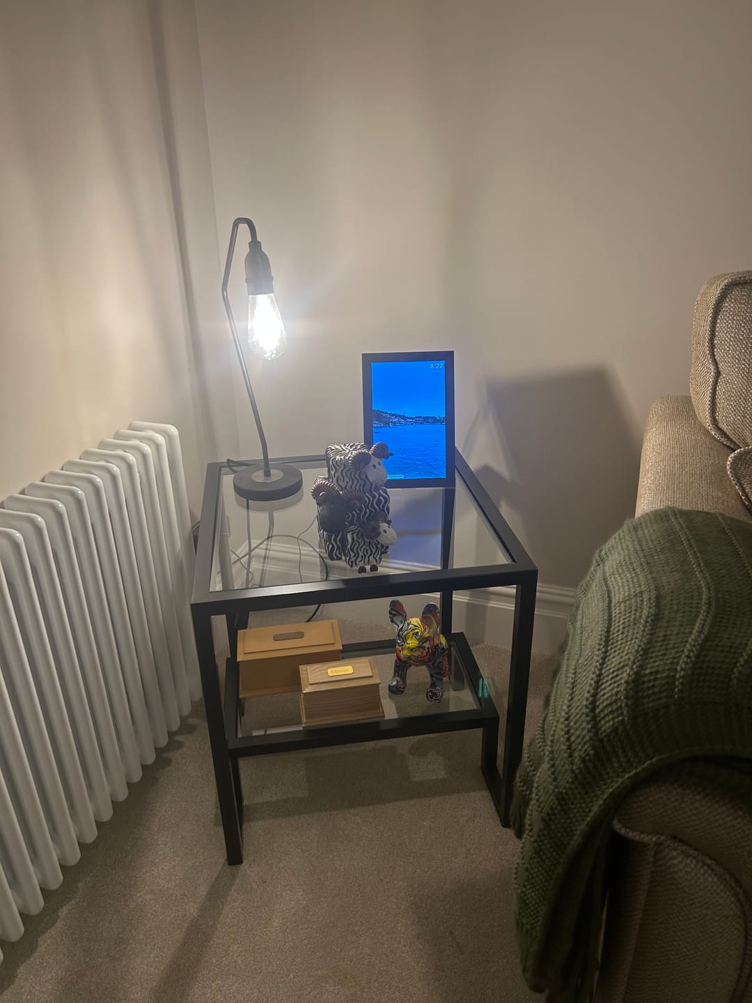 Customer photo review of Hudson Glass Metal Side Table - Black