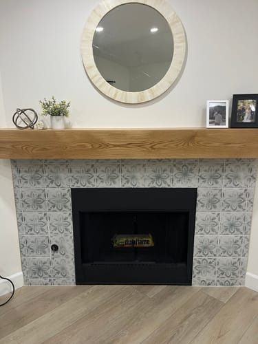 Customer photo review of White Oak Fireplace Mantel