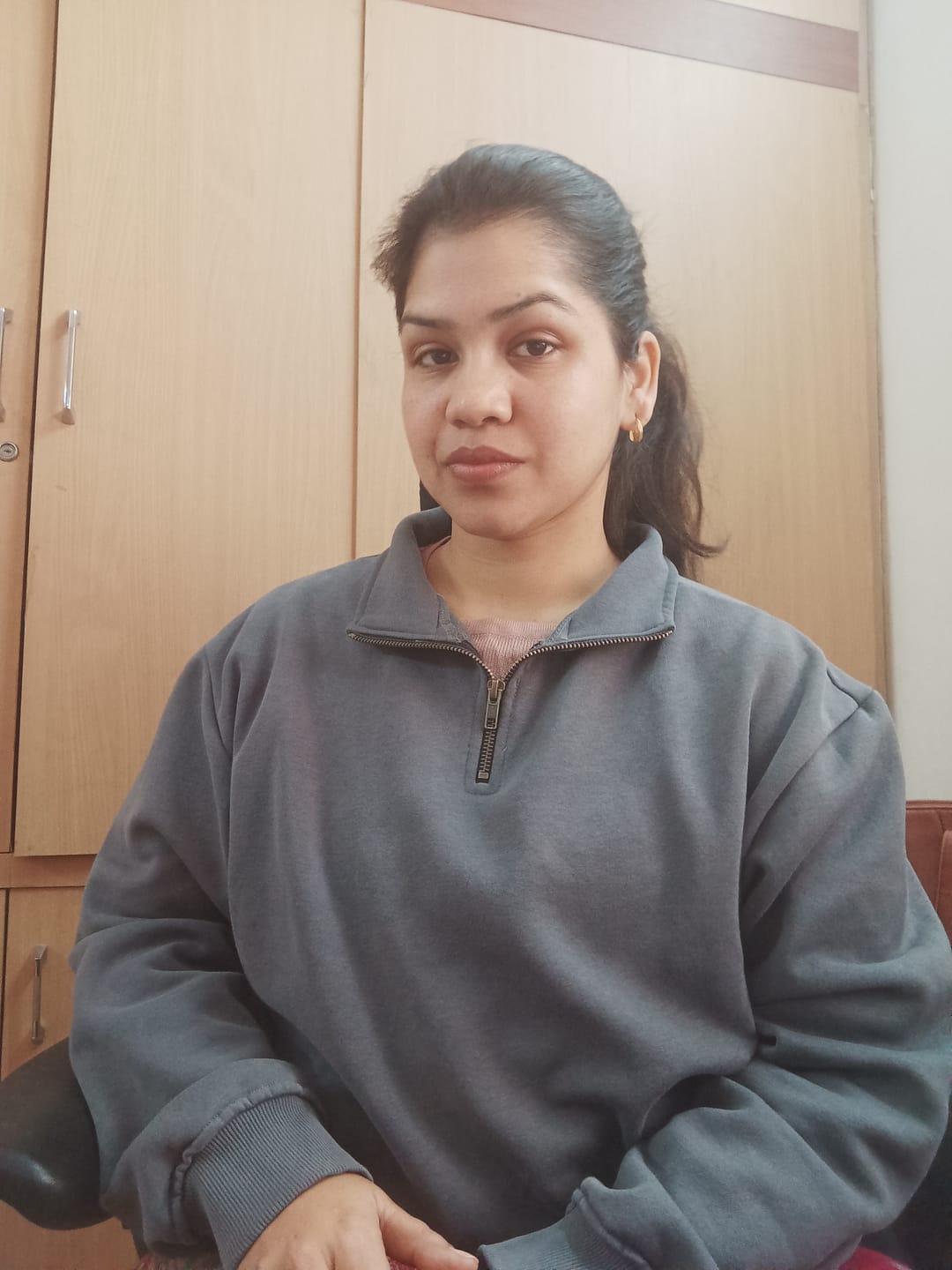 Customer photo review of Unisex Grey Zip Neck Sweatshirt