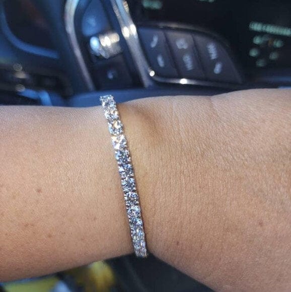 Customer photo review of 3MM 4MM 5MM 6.5MM Moissanite Tennis Chain Bracelet