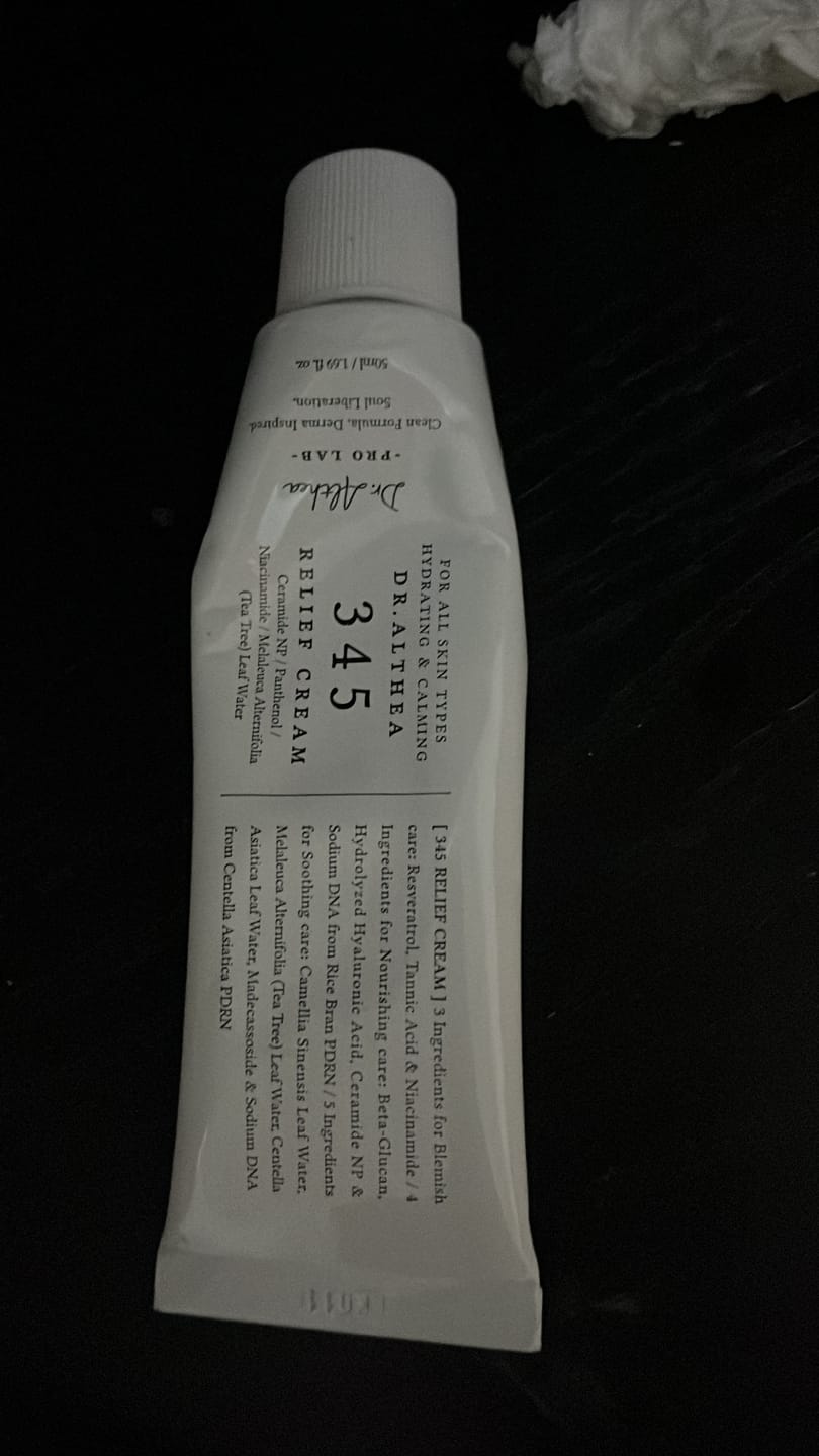 Customer photo review of DR. ALTHEA - 345  Relief Cream 50 ML | Crema Regeneradora y Antiinflamatoria
