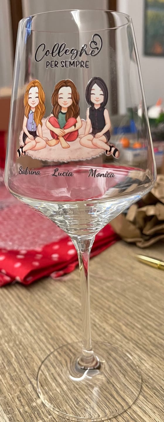 Customer photo review of Cin Cin! - Bicchiere da vino personalizzato per migliori amiche