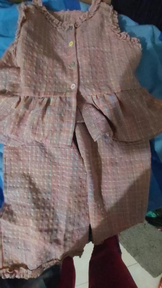 Customer photo review of Flare Top and Loose Pants Set