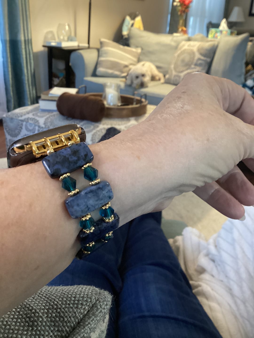 Customer photo review of Intense Ocean Twilight Stretch Apple Watch Strap