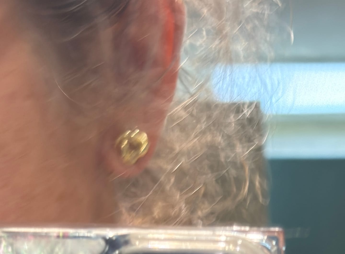 Customer photo review of Ashley 18k White Gold Plated Knot Stud Earrings