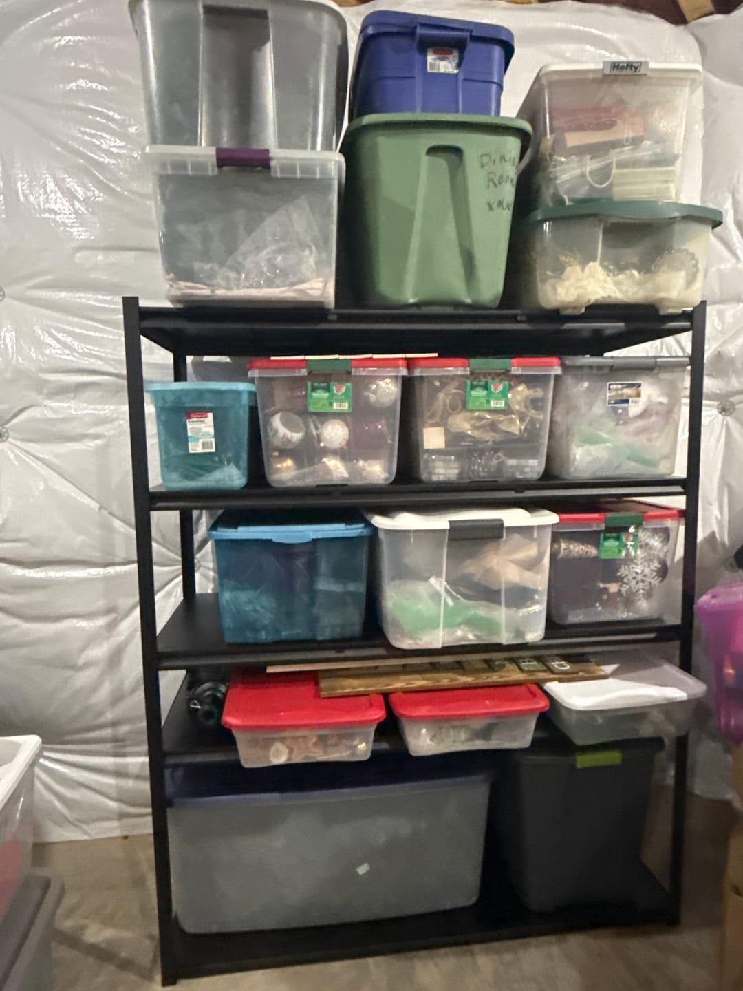 Customer photo review of REIBII 60"W x 72"H Industrial Garage Shelving, 3000LBS Heavy Duty Storage Shelves, Adjustable Metal Shelving for Basement Warehouse