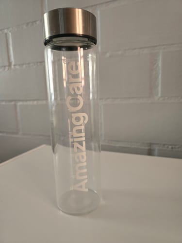 Customer photo review of Botella vidrio tapa ancha 600ml