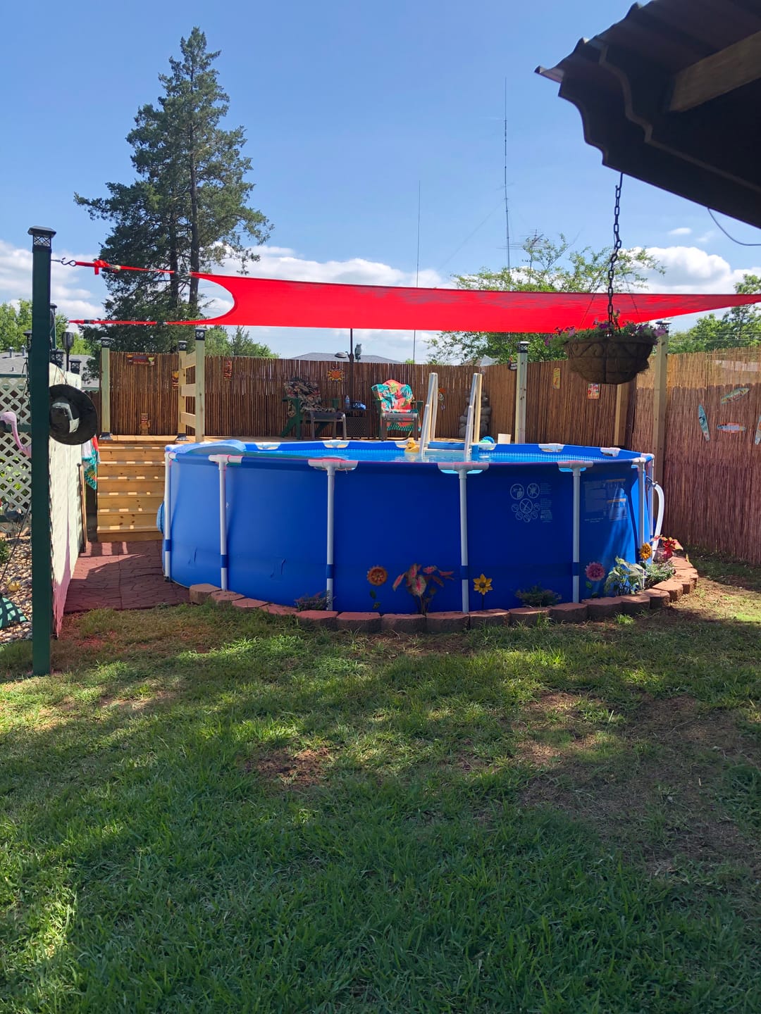 Customer photo review of Rectangle Shade Sail | Red