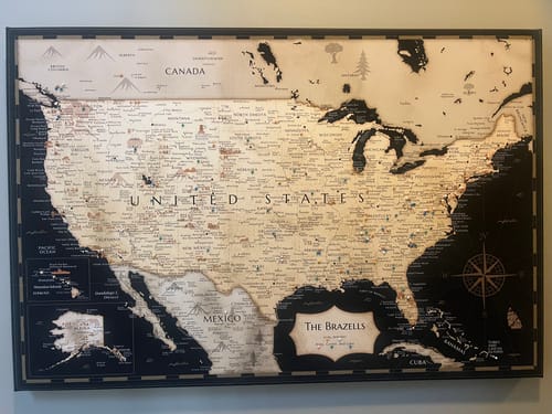 Customer photo review of Pinnable USA Journey Map • Rustic Gold