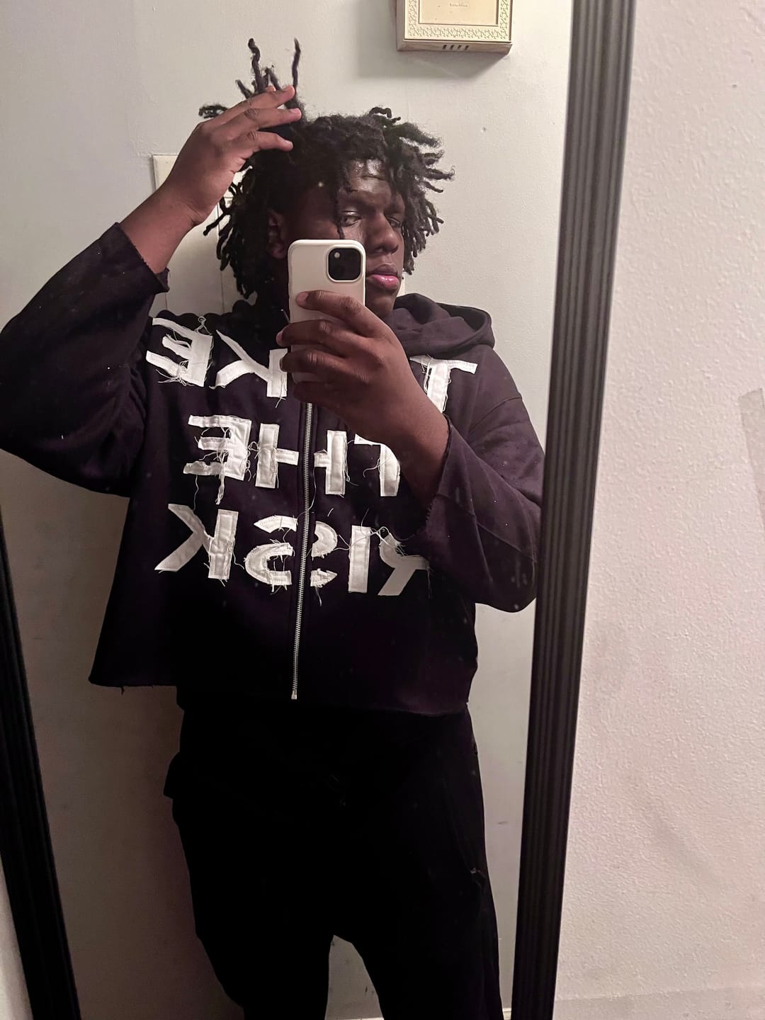 Customer photo review of TAKE THE RISK HOODIE (Black)