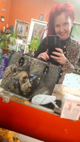 Customer photo review of Desert Empress Premium Leather Handbag QR0HH148