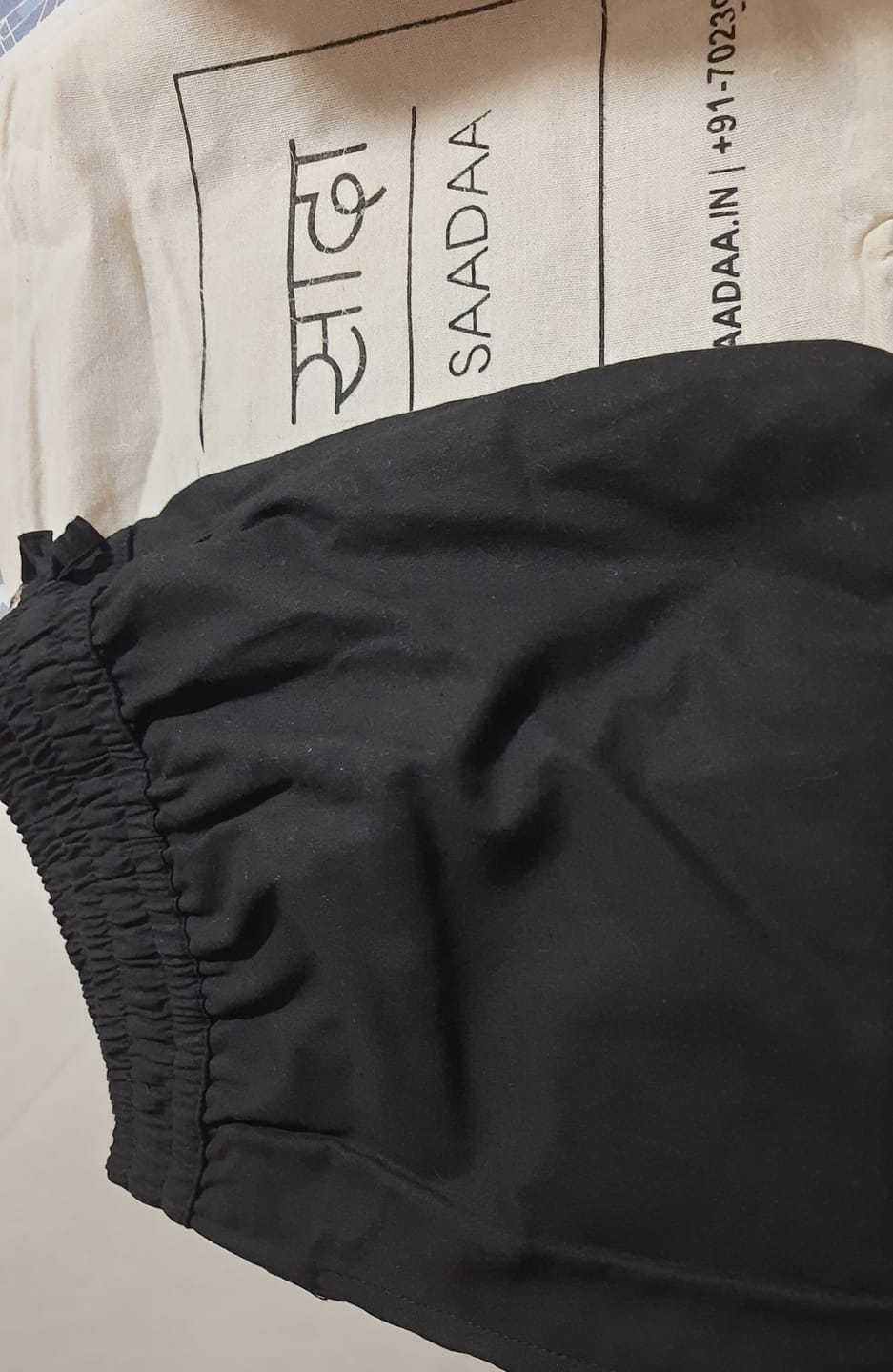 Customer photo review of Women Black Cotton Straight Pant