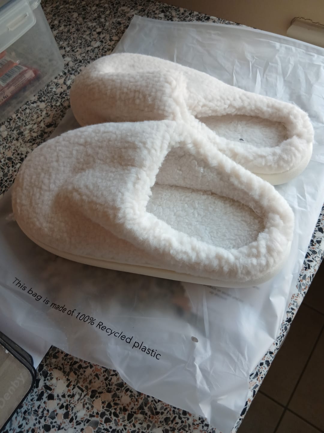 Customer photo review of Nordic Plush Slippers