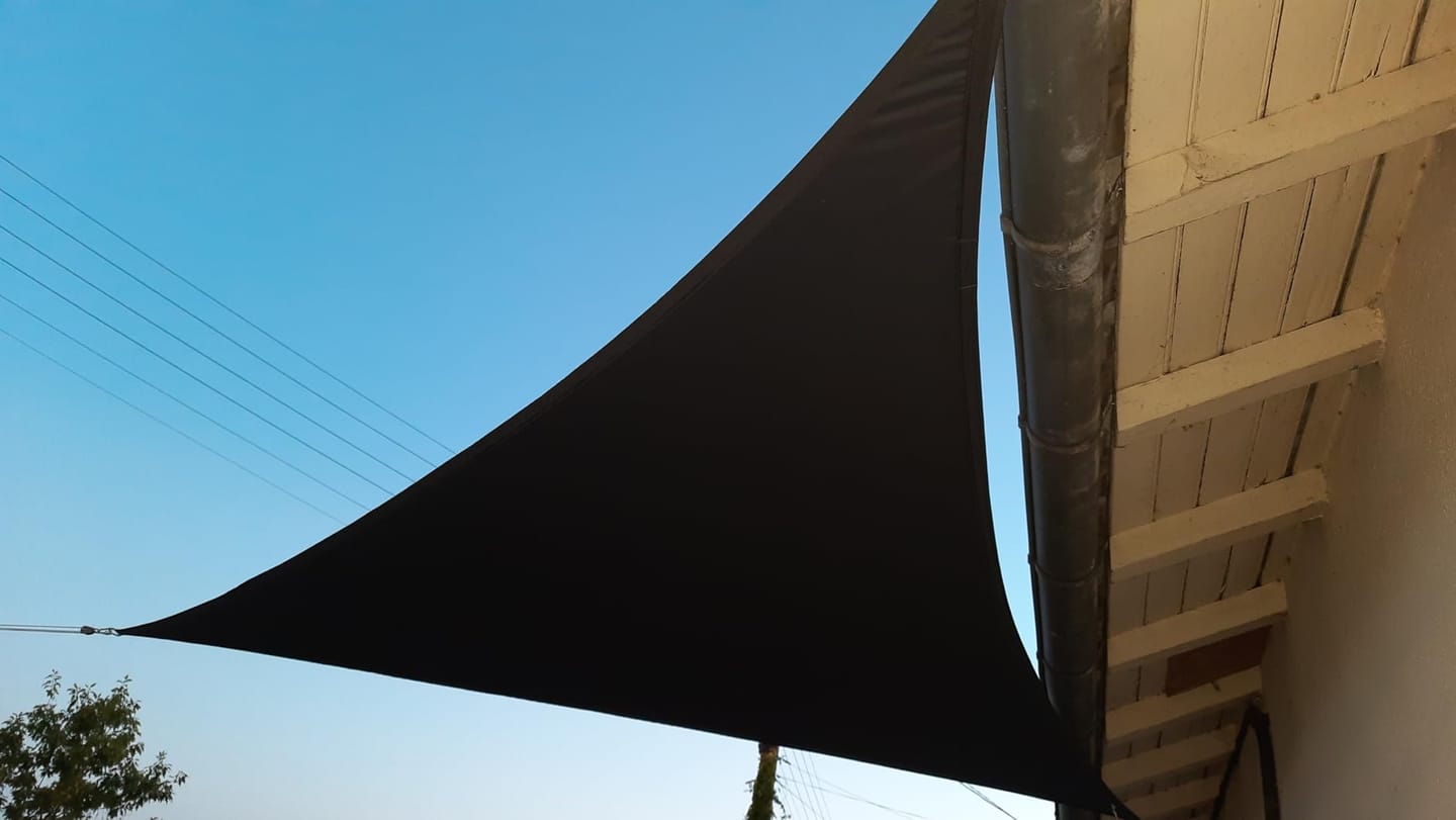 Customer photo review of Triangle Shade Sail | Black
