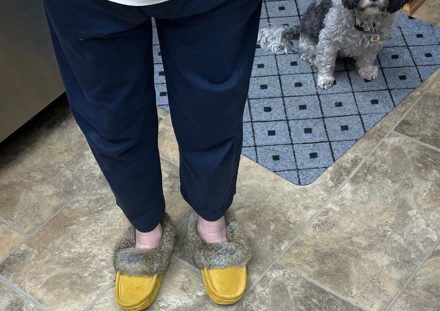 Customer photo review of Men's Rabbit Fur Moccasins