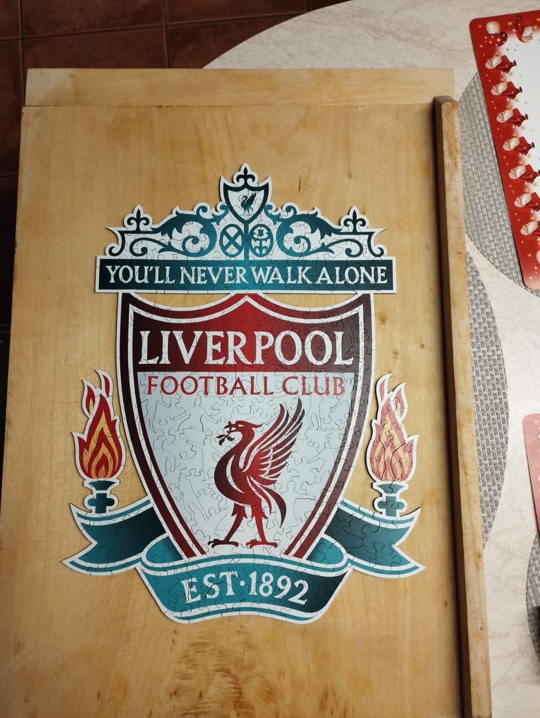 Customer photo review of Liverpool FC® Logo - Wooden Puzzle