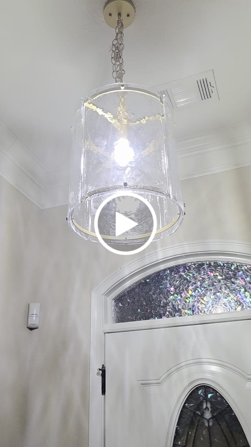 Customer video review of Modern 1-Light Water Glass Cylinder Single Pendant