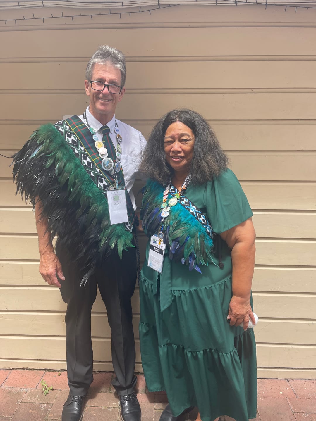Customer photo review of Paua Blue Ceremonial Short Korowai