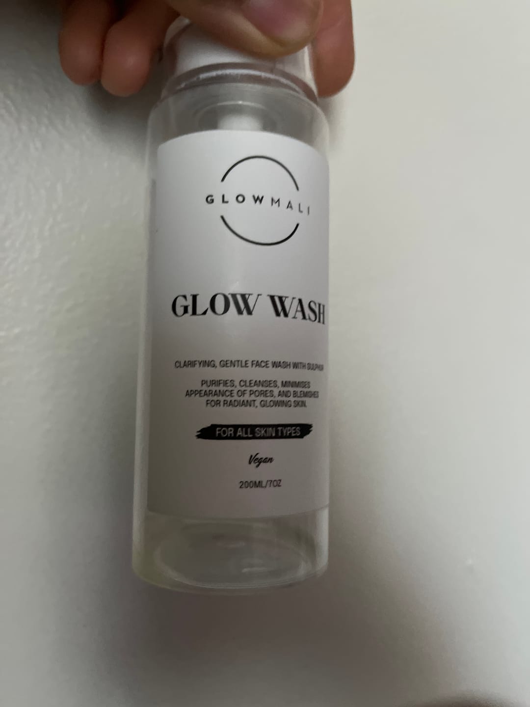 Customer photo review of Glow Wash Salicylic Acid + Sulphur  Facial Cleanser