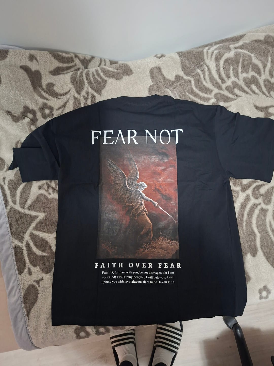 Customer photo review of Faith Over Fear Shirt - Black