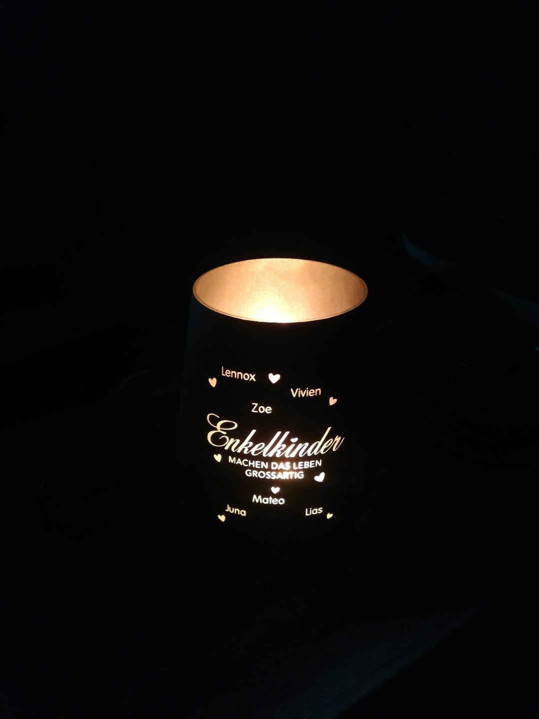 Customer photo review of Meine Enkelkinder - Großeltern-Windlicht