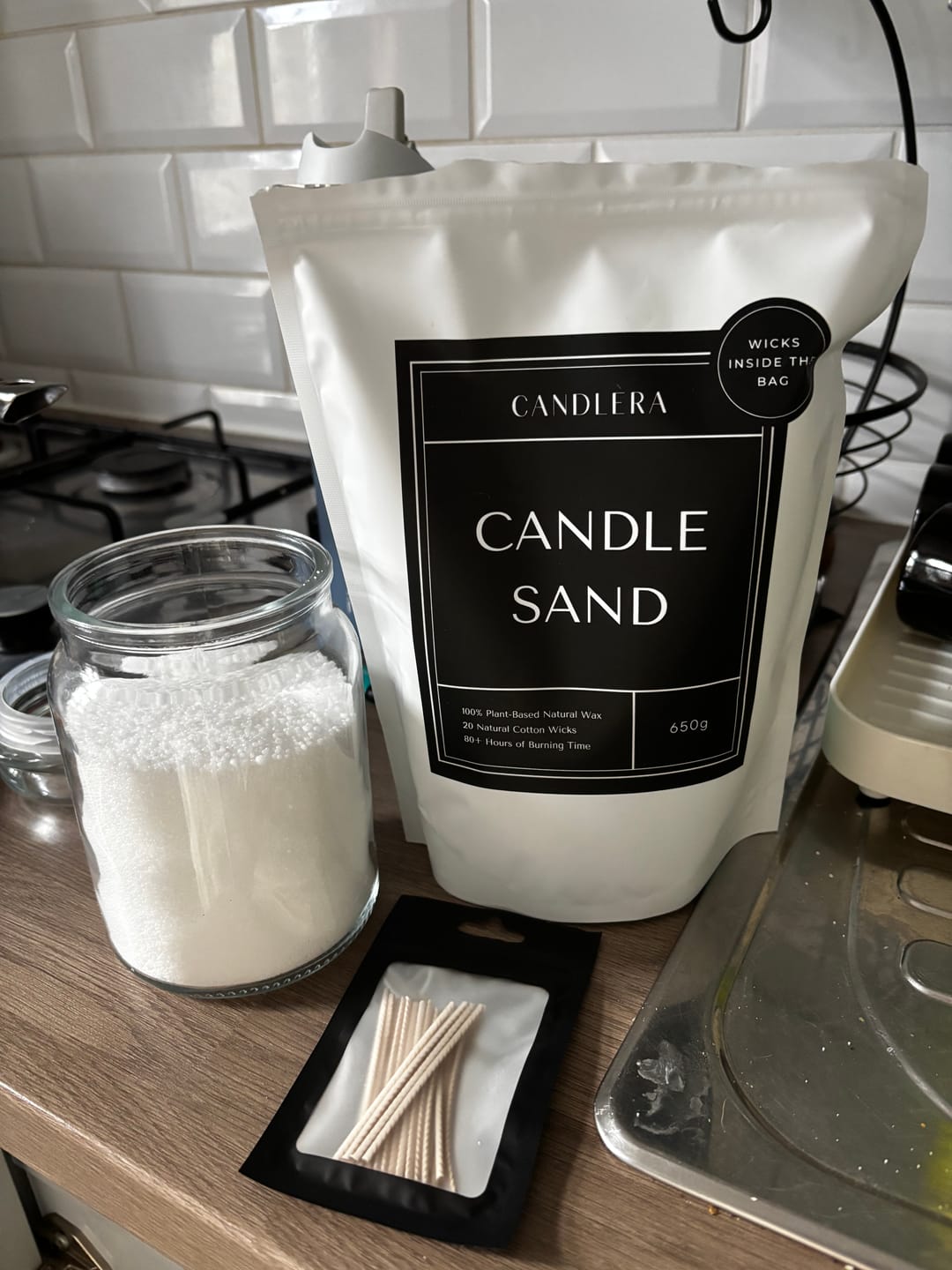 Customer photo review of 3-Pack Candle Sand +60 wicks by Candlera®