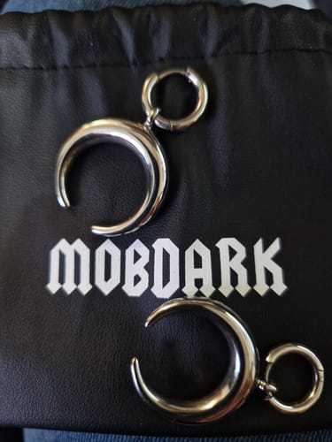 Customer photo review of Crescent Moon Earrings