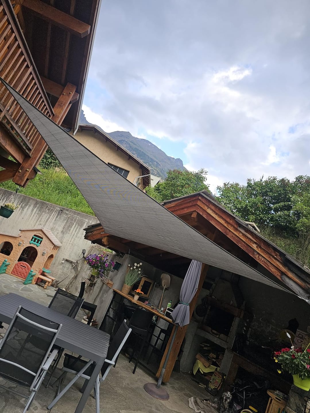 Customer photo review of Triangle Shade Sail | Gray