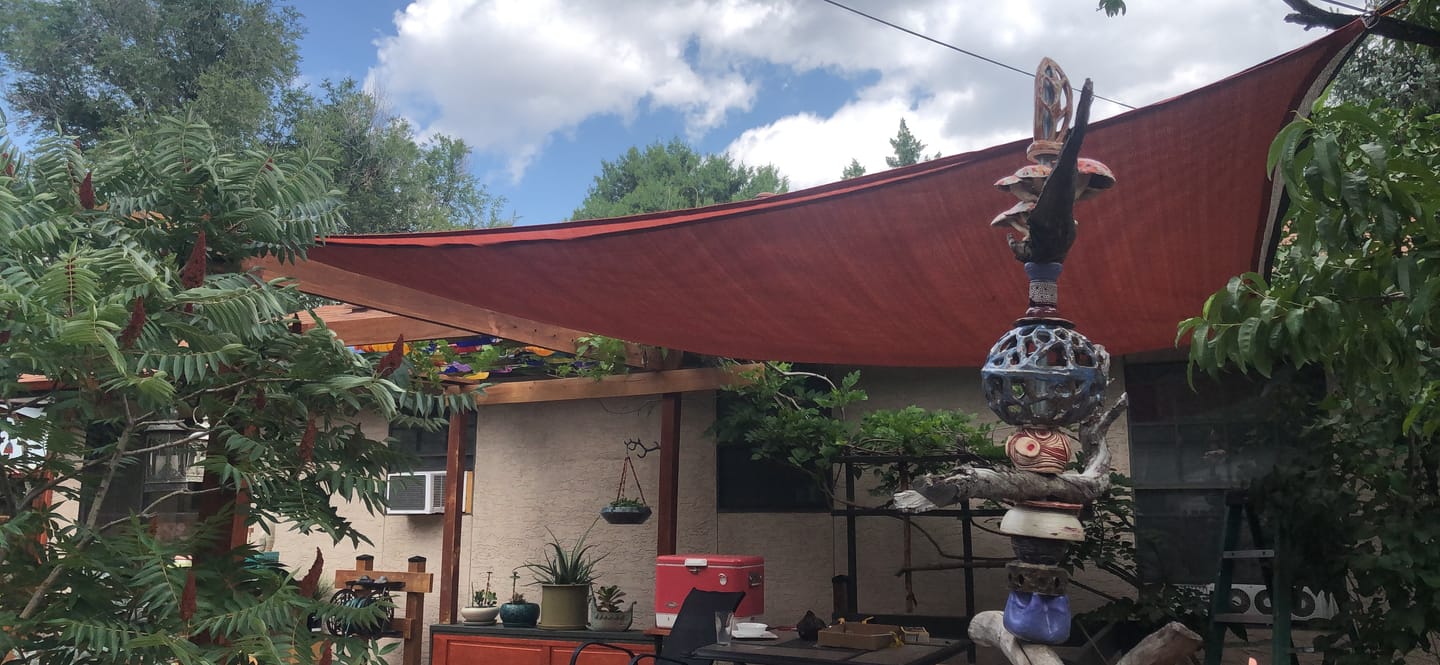 Customer photo review of Rectangle Shade Sail | Burgundy