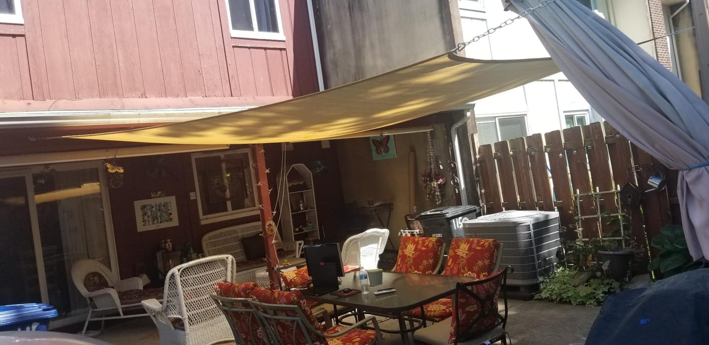 Customer photo review of Rectangle Shade Sail | Sand