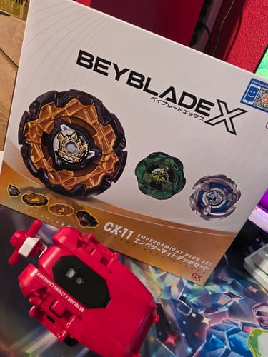 Customer photo review of Takara Tomy Beyblade X CX-11 EmperorMight DECK SET