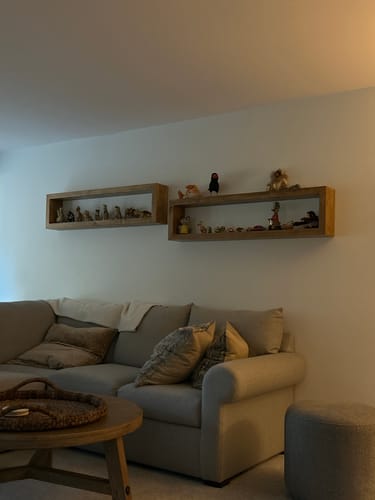 Customer photo review of Rustic Square Floating Shelves