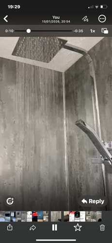 Customer photo review of Block II Square Exposed Rigid Riser Thermostatic Shower Set C/W Bath Filler - Chrome