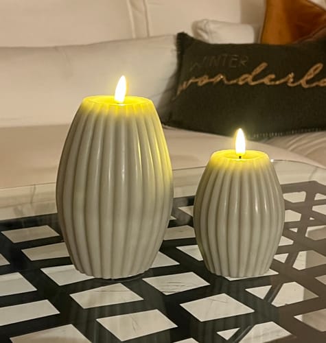 Customer photo review of LED Rillelys D 7,5 x H 10 cm Sand