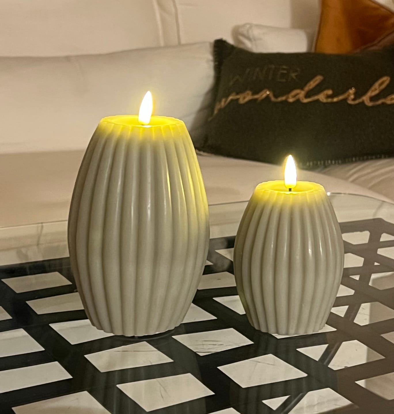 Customer photo review of LED Rillelys D 7,5 x H 10 cm Sand