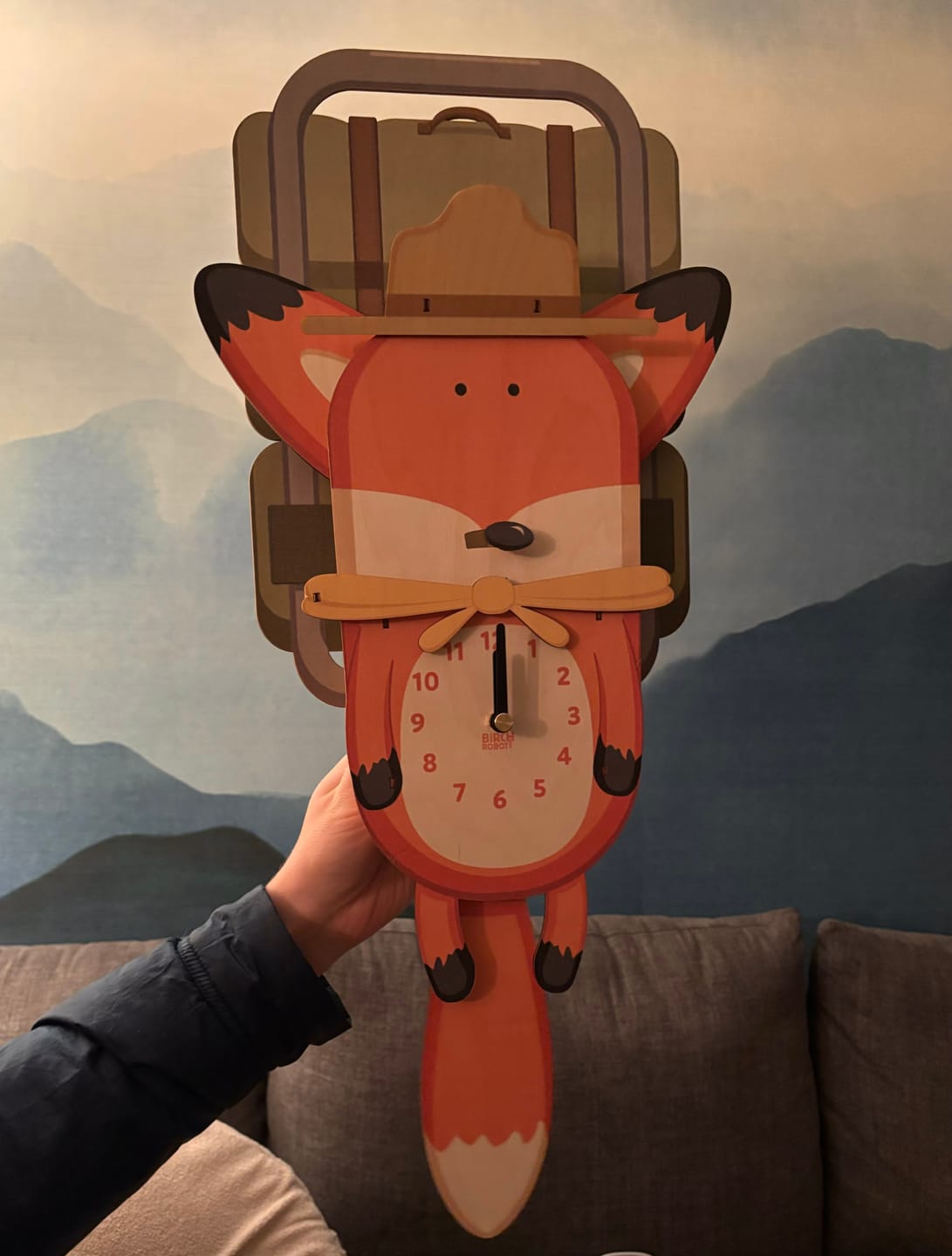Customer photo review of Hunter the Fox Pendulum Clock