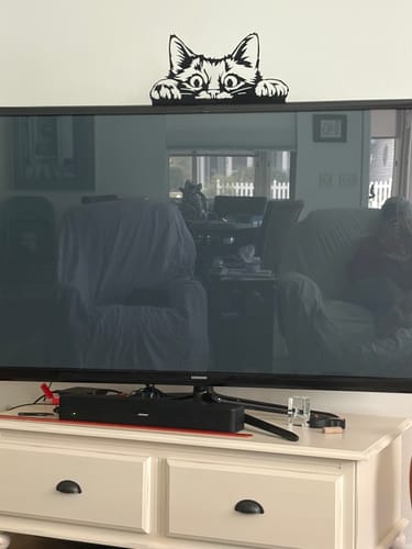 Customer photo review of Peeking Cat - Metal Wall Art