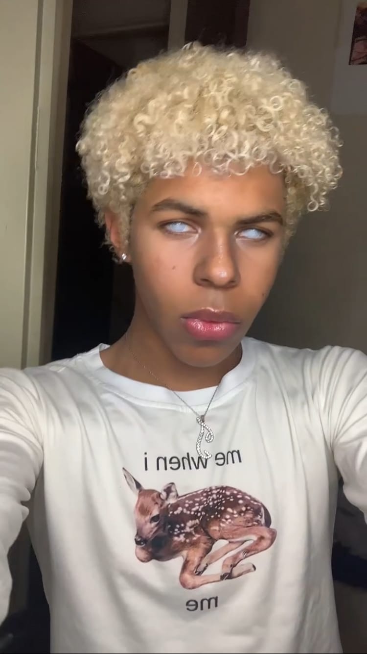 Customer photo review of Halloween White Mesh Coloured Contact Lenses