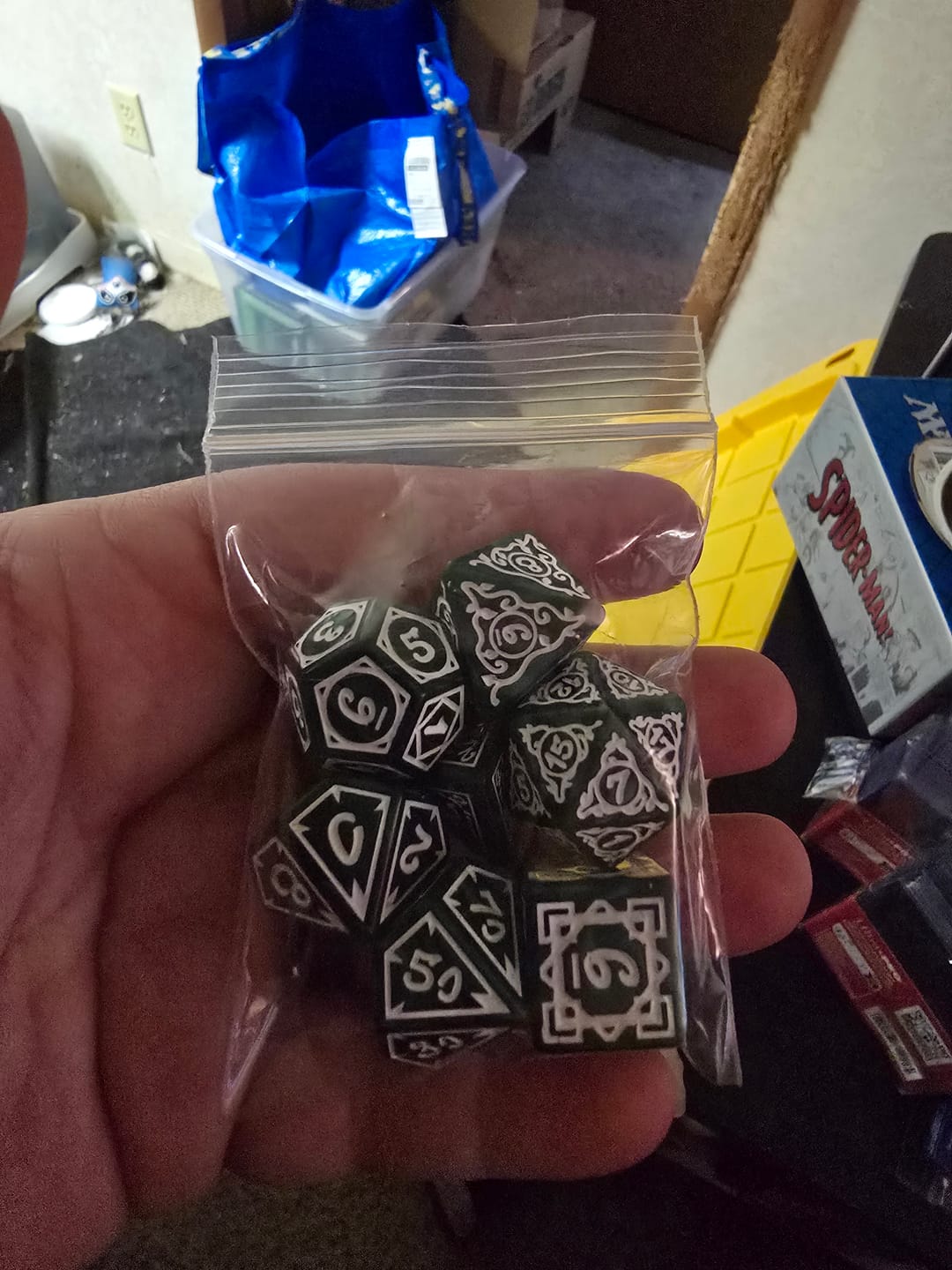 Customer photo review of Mystery Dice Set – Handpacked in Portland, 100's of different dice!