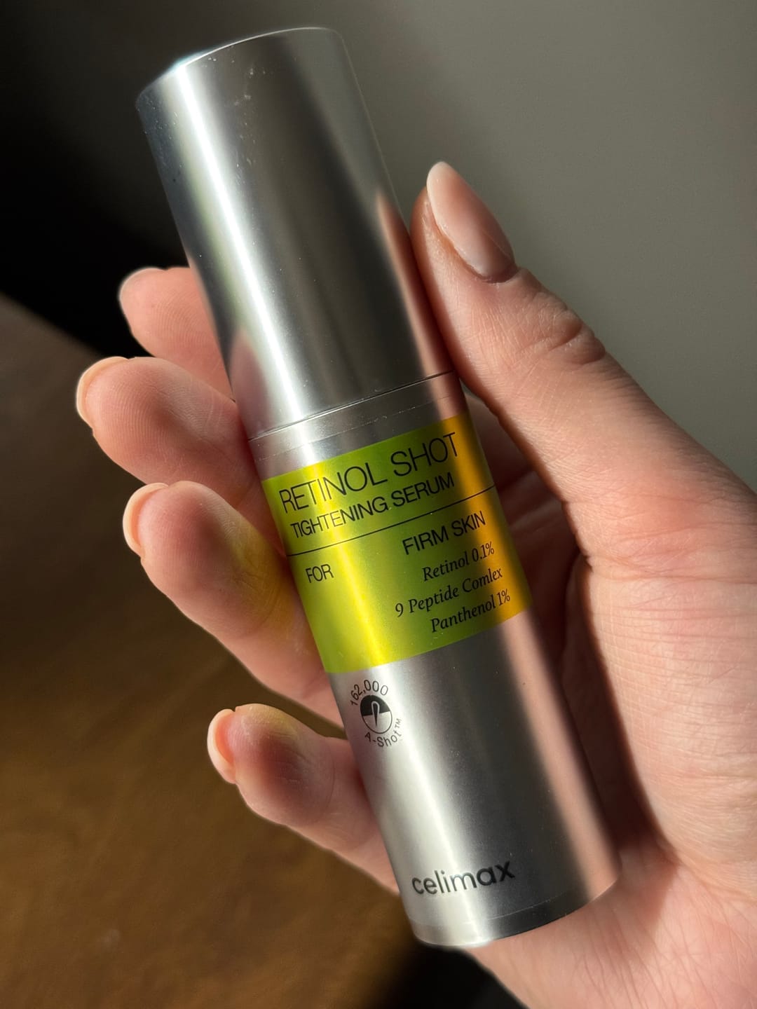 Customer photo review of Liftinga efektu piešķirošs serums ar retinolu un mikroadatām Celimax The Vita−A Retinol Shot Tightening Serum