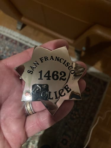 Customer photo review of SFPD San Francisco Police Officer Badge Replica Movie Props Customize Number
