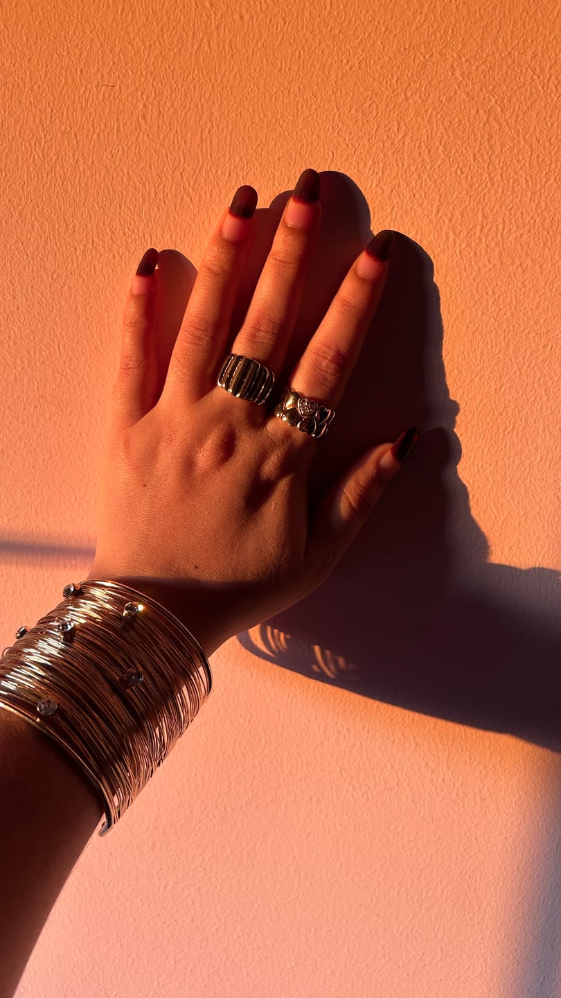 Customer photo review of Gold Hearts Band Ring