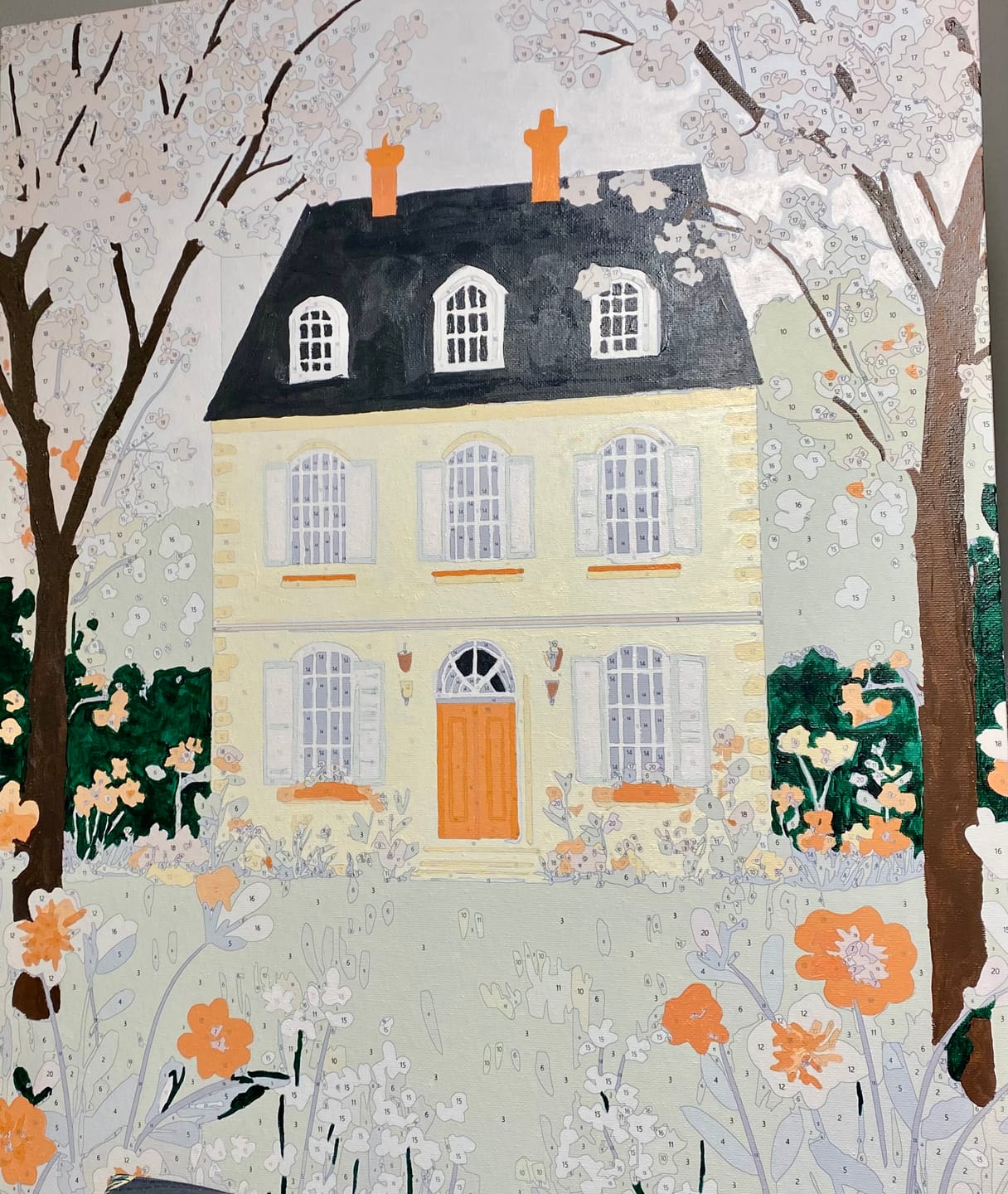 Customer photo review of Flower House | Paint by Numbers