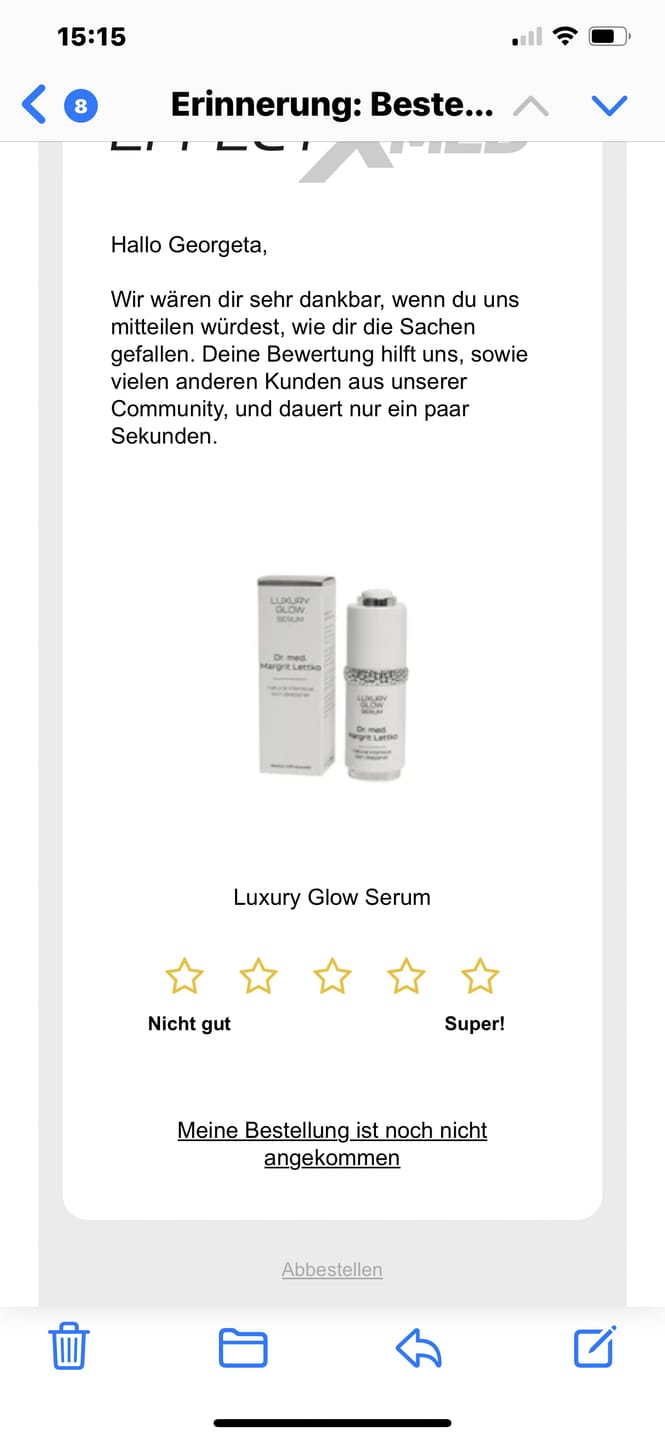 Customer photo review of Luxury Glow Serum