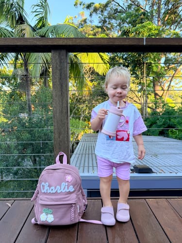 Customer photo review of SOHLS® Velcro MOVE Toddler Shoe – Dusty Rose