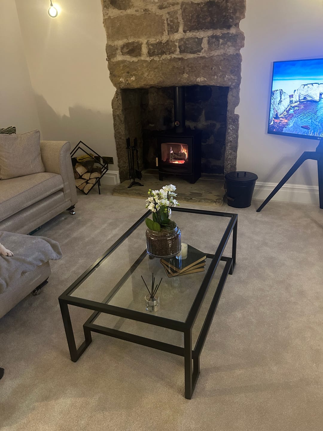 Customer photo review of Hudson Glass Metal Coffee Table - Black