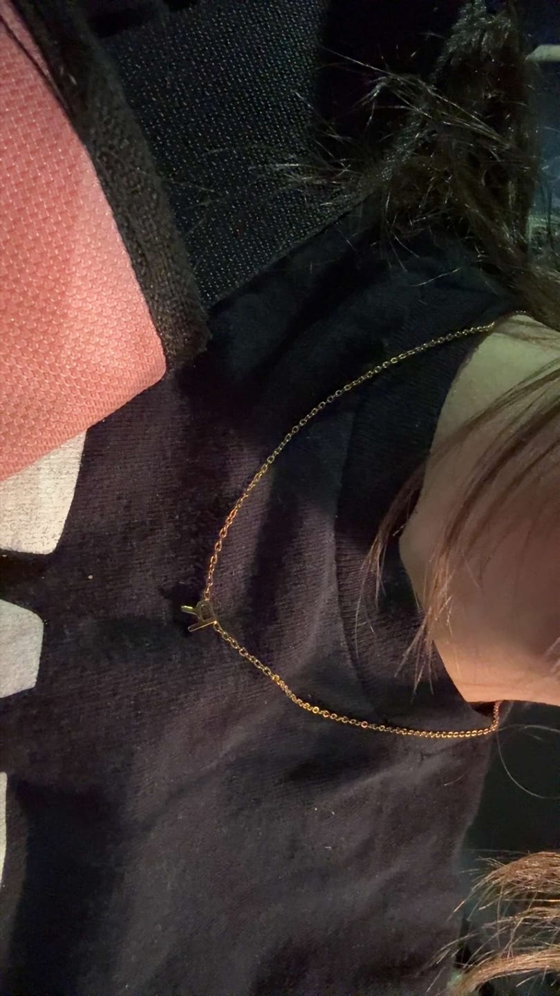 Customer photo review of Minimalist Single Letter Necklace