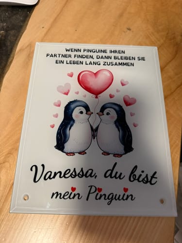 Customer photo review of Ein Leben lang - Glasaufsteller (personalisierbar für beide)